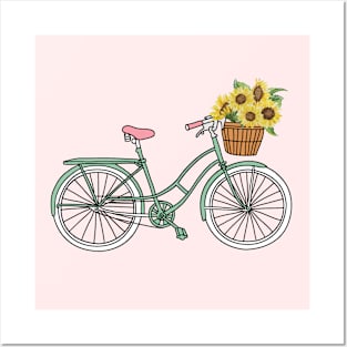 Sunflower Bicycle Posters and Art